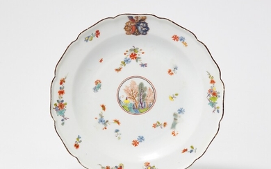 A Meissen porcelain dinner plate from the service for Johann Christian von Hennicke