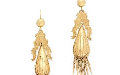 A PAIR OF ANTIQUE VICTORIAN TASSEL EARRINGS, 19TH