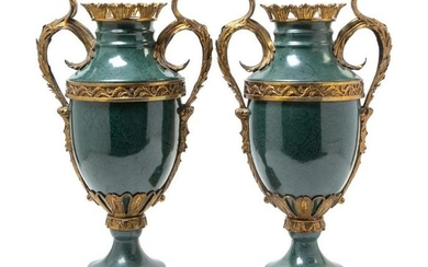 A Pair of Neoclassical Style Gilt Metal Mounted