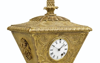 A REGENCY GILTWOOD AND GESSO TIMEPIECE TABLE CLOCK, VULLIAMY, LONDON, EARLY 19TH CENTURY, NO. 695