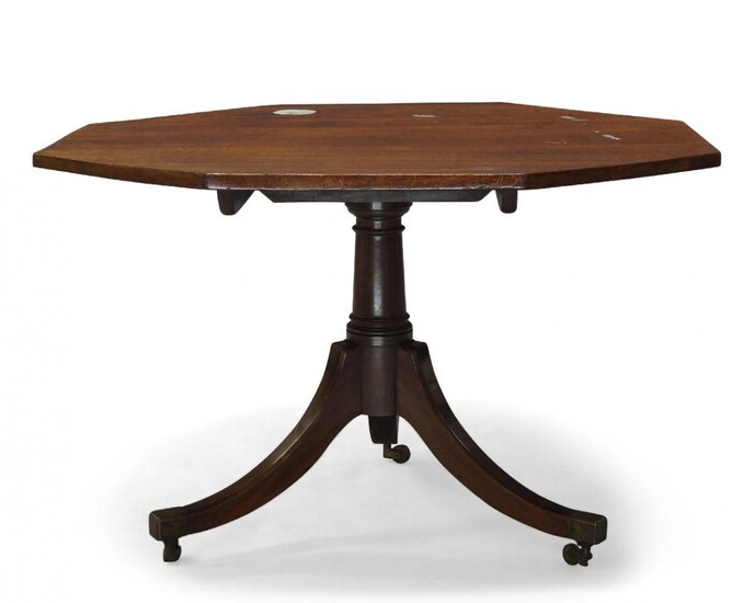 A Regency mahogany tilt top breakfast table, the octagonal top...