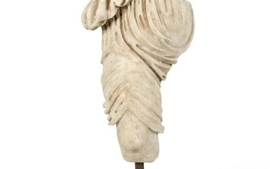 A Roman marble figure fragment, possibly Artemis