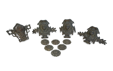 A Set of Four French Art Nouveau Bronze Billiards Pockets