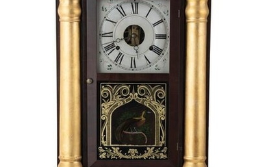 A Seth Thomas Empire Mahogany and Giltwood Shelf Clock