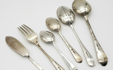 A Small Selection of Sterling Silver Flatware: 2 x teaspoon,...