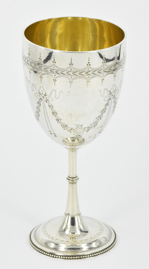 A VICTORIAN STERLING SILVER GOBLET