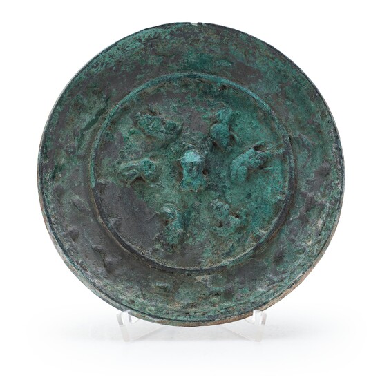 A broze mirror, presumably Tang dynasty (618-907 A.D.)
