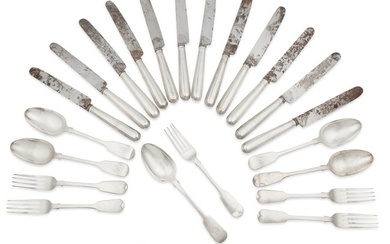 A collection of Fiddle pattern flatware