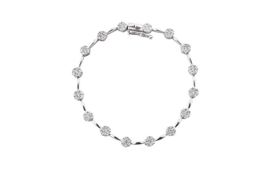 A diamond flowerhead bracelet