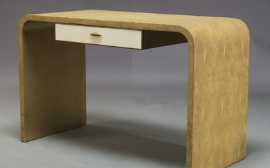 A faux shagreen desk, late 20th Century, the rectangular top...
