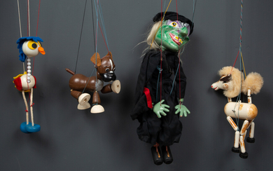 A group of five Pelham Puppets