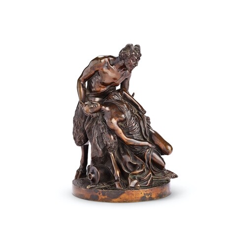 A late 18th century French patinated bronze figural group of...