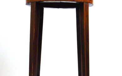 A late 18th century mahogany and boxwood strung kettle stand,...