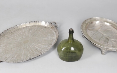A mixed lot of decorative items to include a silver plated Argyle meat carving dish