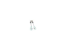A pair of aquamarine, diamond and onyx pendent earrings