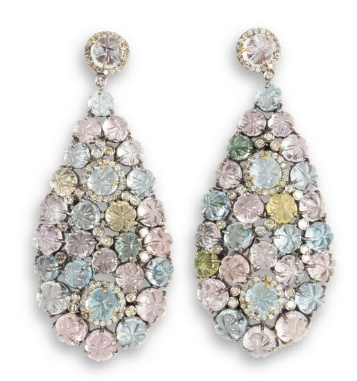 A pair of beryl earrings