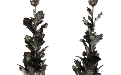 A pair of silver candlesticks - 20th century in the buccella...