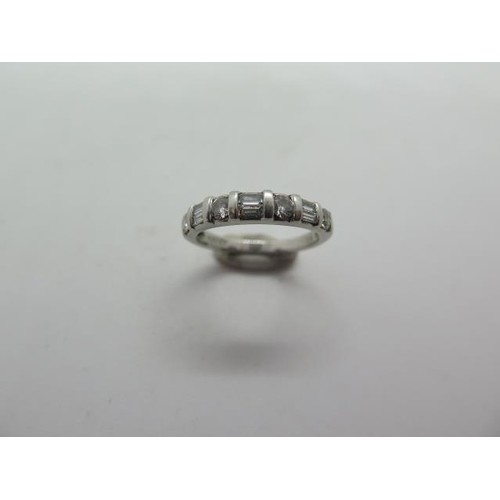 A platinum diamond ring, total 0.50ct, ring size K/L, no hal...