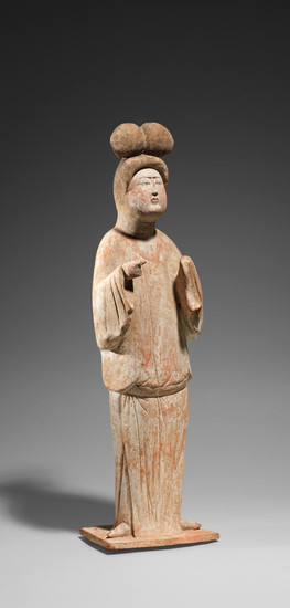 A pottery figure of a court lady