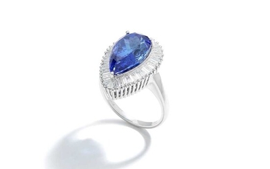 A tanzanite and diamond dress ring