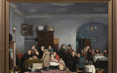 AFTER DAVID WILKIE (19TH CENTURY) Rent Day Oil on canvas, 5...