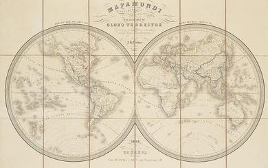 AGUSTE-HENRI DUFOUR - World Map. Paris 1845