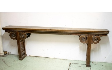 ALTAR TABLE, 90cm H x 264cm W x 34cm D, Chinese hardwood, po...