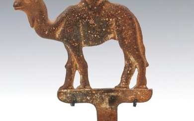 AN EARLY 20TH C. FIGURAL CAMEL SHOOTING GALLERY TARGET