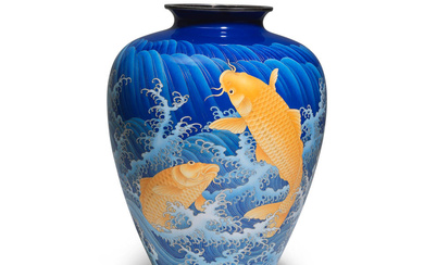 ANDO JUBEI COMPANY A Cloisonné-Enamel Baluster Vase Meiji era (1868-1912)...