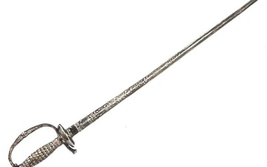 ANTIQUE AMERICAN STERLING SILVER MINIATURE SWORD