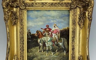 ANTIQUE ORIENTALIST OIL PAINTING ON BOARD