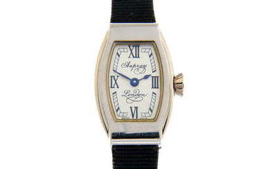 ASPREY - a white metal wrist watch, 17mm.