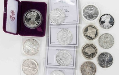 ASSORTED UNITED STATES SILVER COMMEMORATIVE DOLLARS, LOT OF 14
