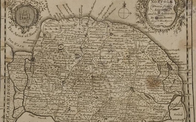 After Emanuel Bowen (1693-1767) British. "Norfolk"