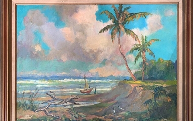 Albert Ernest Backus (1906-1990) attributed oil/canvas