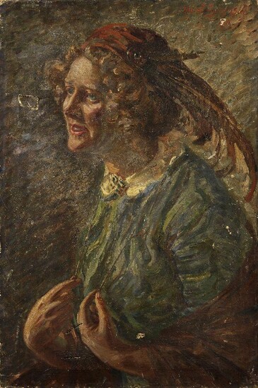 Albert Lipczinski, Polish/British 1876-1974 - Portrait of a woman, 1910; oil on canvas, signed upper right, 75.8 x 50.7 cm (ARR) (unframed) Note: the Polish born artist lived in Liverpool, where he studied painting under Augustus John. His works...