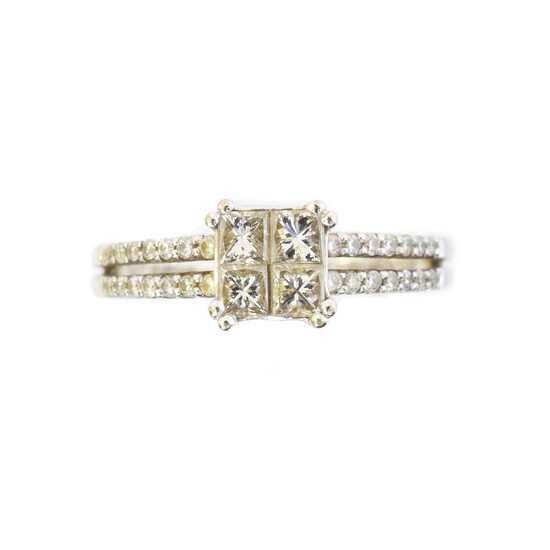 An 18ct gold diamond cluster ring