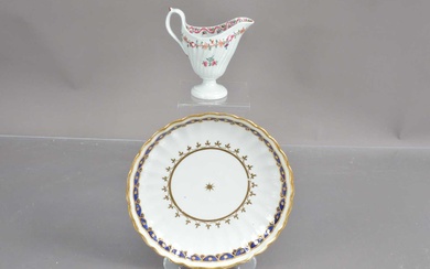 An 18th Century helmet-shaped porcelain cream jug by Keeling ('Factory X')