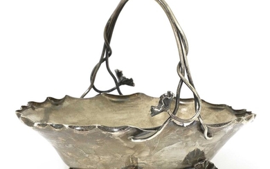 An Aesthetic Movement silver basket
