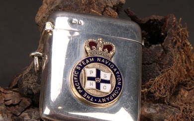 An Edwardian silver and enamel rounded rectangular vesta cas...