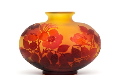 An Emile Gallé art nouveau glass vase
