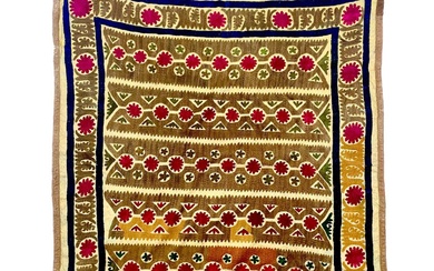A Susani embroidered panel, Southern Uzbekistan, early 20th century.