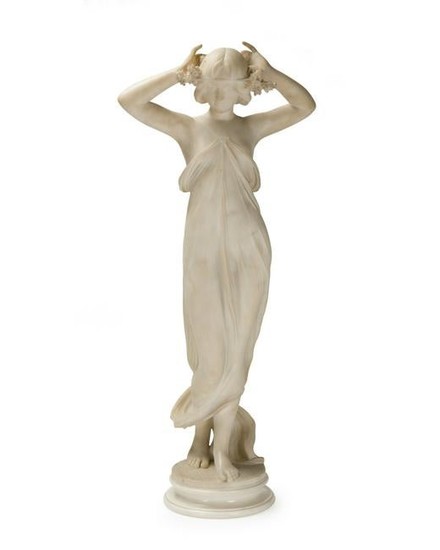 An Italian carved white marble statue