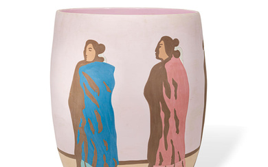 An R.C. Gorman vase, "Twilight Ladies," 1984