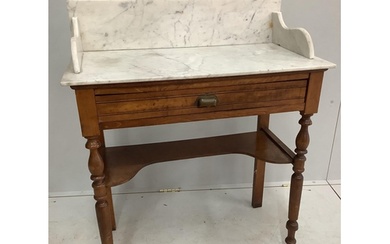 An early 20th century French marble top washstand, width 80c...