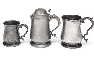 An early Victorian pewter pint mug