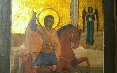 Antique 19c Russian icon of St.Dmitri