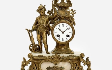 Antique Figural Mantel Clock (ca. Late 19th c.)