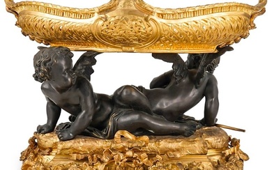 Antique French Louis XVI Gilt Bronze Putto Centerpiece