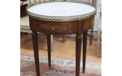 Antique French circular marble topped briolette table, with ...
